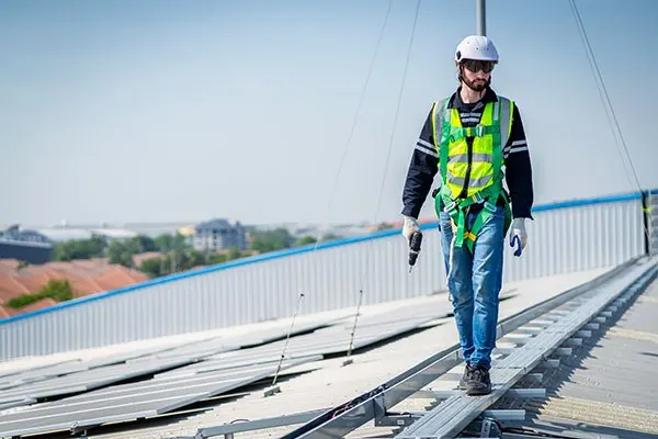 Roofing work on a pitched roof