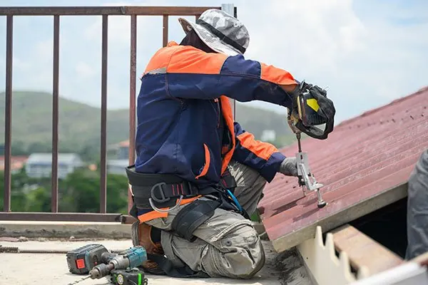 Roofing work on a pitched roof
